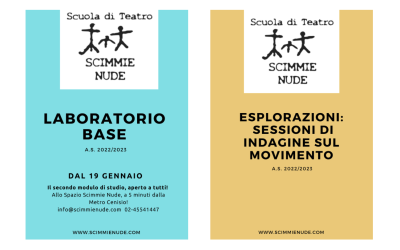 19 E 21 GENNAIO: TEATRO E MOVIMENTO ALLO SPAZIO SCIMMIE NUDE!