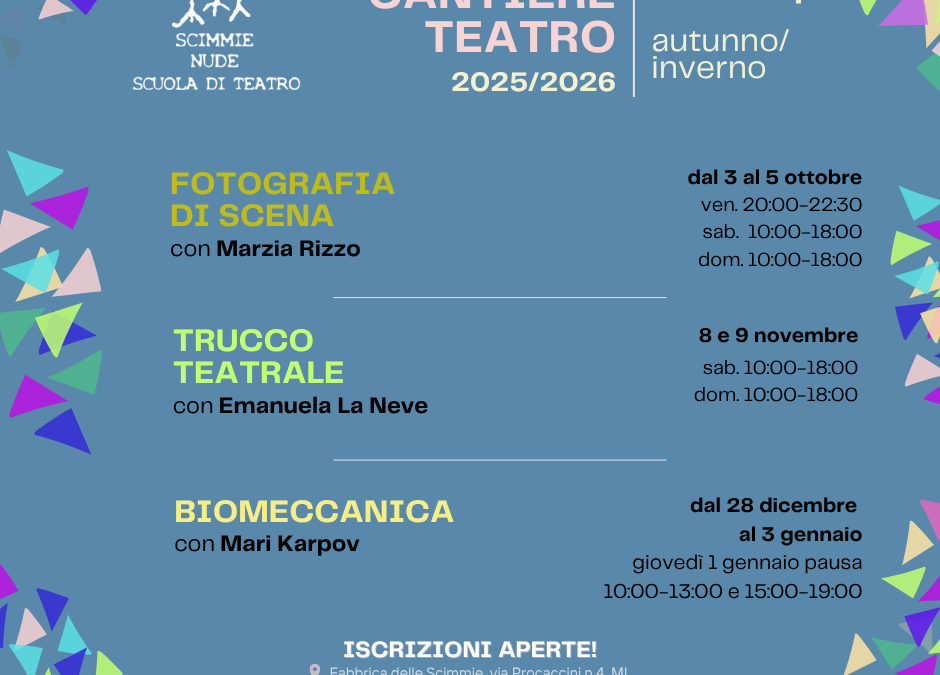 Al via il nuovo programma autunno/inverno di Cantiere Teatro: aperte le iscrizioni!