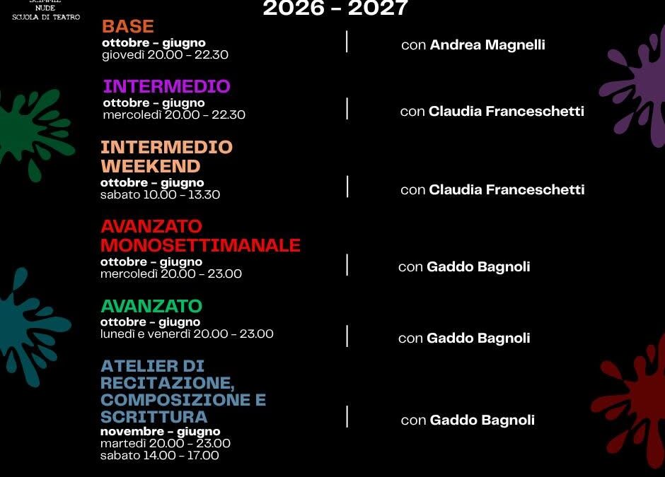 Arrivano i corsi annuali 2026/2027. Approfitta della nostra Promo Early Bird!